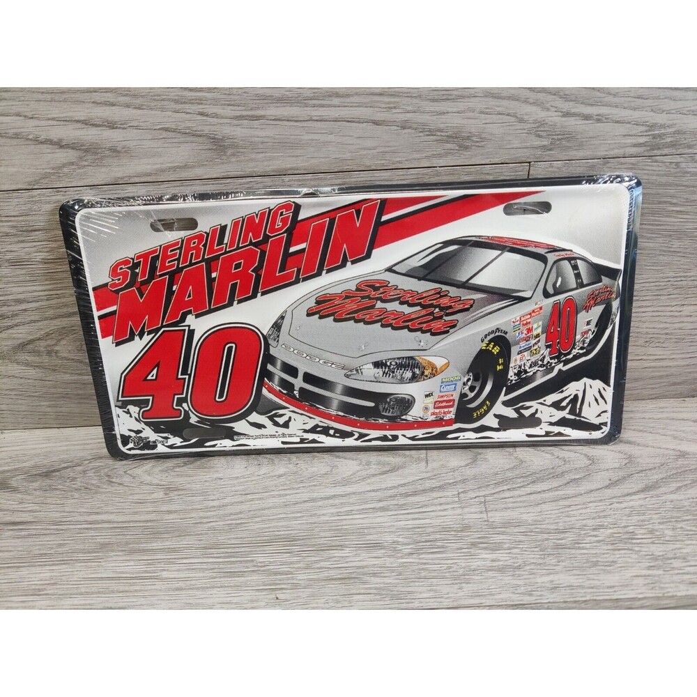 Sterling Marlin Metal License Plate 40 Dodge NASCAR New Sealed Packing Racing